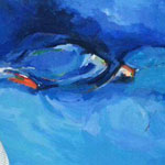 Blue, Abstract composition, acrylic on canvas, 120x90cm.