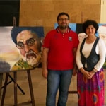 With the artist Mrs. Safaa Badih during the event.